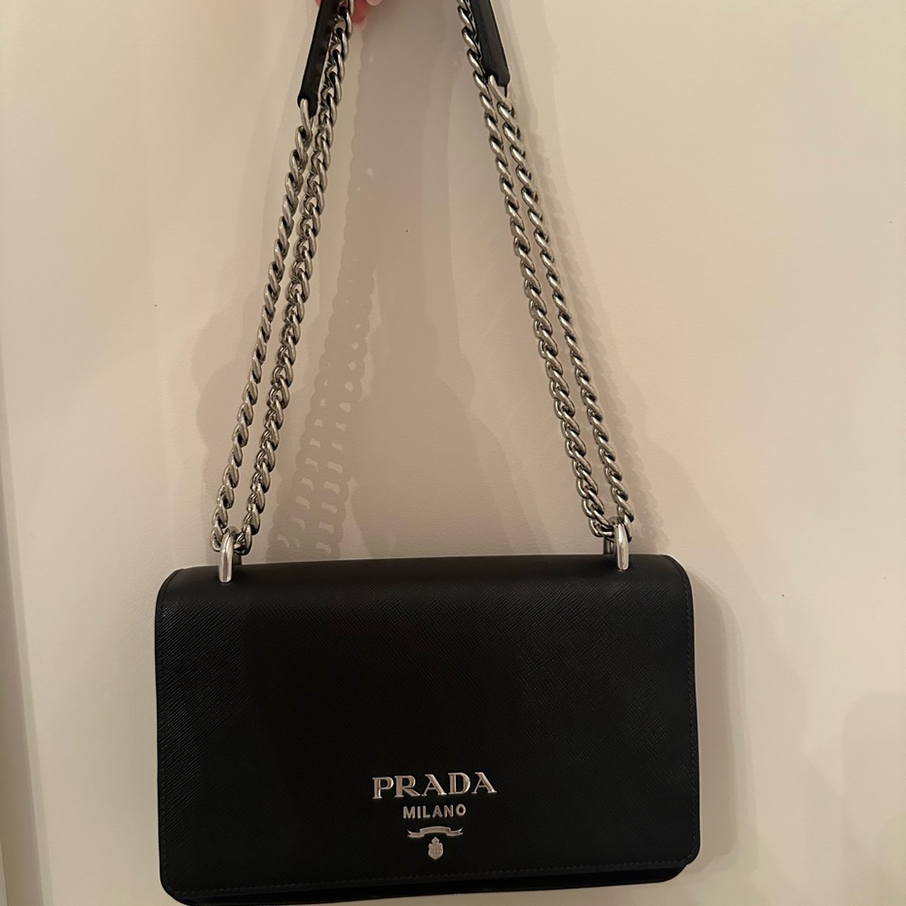 Prada Milano Black Chain Shoulder Bag